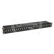Solarix 19" patch panel Solarix 24 x RJ45 CAT5E STP 1U SX24-5E-STP-BK-N