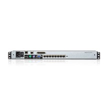 Aten LCD 19'' KVM přepínač (IP konzole, USB+PS/2, VGA) 8:1, dual rail, KVM moduly přes TP, UK (KL1508AiN)