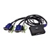 Aten Mini KVM přepínač (Klávesnice, VGA, Myš, Audio) 2:1 USB, integrované kabely (CS62US)