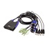 Aten Mini KVM přepínač (USB Klávesnice a Myš, VGA Audio) 4:1 USB, integrované kabely (CS64US)