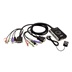 Aten Mini KVM přepínač (USB Klávesnice a Myš, DVI-D, Audio) 2:1 USB, integrované kabely (CS682)