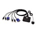 Aten Mini KVM přepínač (USB Klávesnice a Myš, VGA) 2:1 USB, integrované kabely (CS22U)