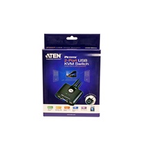 Aten Mini KVM přepínač (USB Klávesnice a Myš, VGA) 2:1 USB, integrované kabely (CS22U)