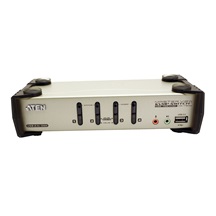 Aten KVM přepínač (USB Klávesnice a Myš, VGA, Audio) 4:1, USB + PS/2, +USB 2.0 hub (CS1734B)