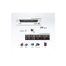 Aten KVM přepínač (USB Klávesnice, HDMI, USB Myš, Audio) 2:1, USB, +USB 2.0 hub (CS1792)