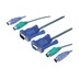 Aten Kabel pro KVM přepínač, 2x PSM / MD15HD - 2x PSM / FD15HD, tenký, 1,8m (2L-5002P/C)