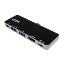 Aten Multiport adaptér USB C (M) -> HDMI (4K@60Hz), 2x USB3.0 A(F),USB C(PD) (UH3238)