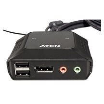 Aten KVM přepínač (USB, DP, Audio) 2:1, DP + USB C, USB (CS52DP)
