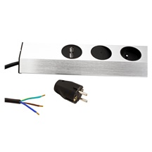 BACHMANN Zásuvková lišta CASIA, 4x zásuvka CZ, vypínač, 2x USB, 2m (923.012)