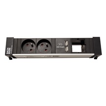 BACHMANN Systém CONFERENCE/TOP FRAME, box pro 4 moduly, 2x zásuvka CZ, zdroj (2x USB), 1x volné (909.0059)