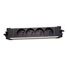 BACHMANN Systém STEP ALU, 4x zásuvka CZ, GST18(M) - 4x CEE 7/5(F) - GST18(F) (336.046)