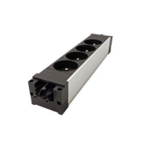 BACHMANN Systém STEP ALU, 4x zásuvka CZ, GST18(M) - 4x CEE 7/5(F) - GST18(F) (336.046)