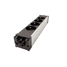 BACHMANN Systém STEP ALU, 4x zásuvka CZ, GST18(M) - 4x CEE 7/5(F) - GST18(F) (336.046)