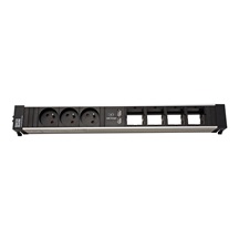 BACHMANN Systém CONFERENCE / TOP FRAME, box pro 8 modulů, 3x zásuvka CZ, 1x nabíjecé (2x USB), 4x volné (909.0060)