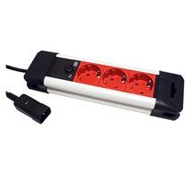 BACHMANN Vícenásobná zásuvka pro výstup UPS, 230V/10A, 3x zásuvka DE, IEC320/C14- 3x 7/3(F), 2m (330.300)