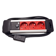 BACHMANN Vícenásobná zásuvka pro výstup UPS, 230V/10A, 3x zásuvka DE, IEC320/C14- 3x 7/3(F), 2m (330.300)