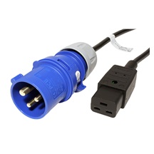 BACHMANN Kabel síťový IEC60309 - IEC320 C19, 16A, černý, 3 m