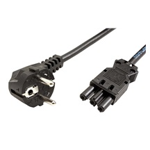 BACHMANN Kabel síťový, CEE 7/7(M) - GST18(F), 2m, černý (375.075)