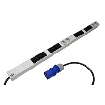 BACHMANN Vertikální napájecí panel 16x IEC320 C13, 4x CEE 7/3, 3m, vidlice IEC 60309 16A, alu (800.2335)
