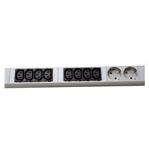 BACHMANN Vertikální napájecí panel 16x IEC320 C13, 4x CEE 7/3, 3m, vidlice IEC 60309 16A, alu (800.2335)