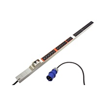 BACHMANN Vertikální napájecí panel 24x IEC320 C13, 4x IEC320 C19, 2x jistič, 3m, vidlice IEC 60309 32A, alu (800.2336)