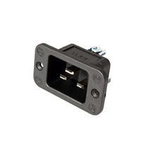 BACHMANN Panelový konektor síťový IEC320 C20 samec, 250V/16A, černý (917.173)