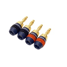 Clicktronic Konektory "banánek" 4mm pro reproduktory, set 2x 2ks, zlacené