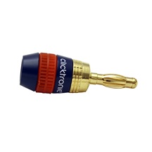 Clicktronic Konektory "banánek" 4mm pro reproduktory, set 2x 2ks, zlacené