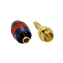 Clicktronic Konektory "banánek" 4mm pro reproduktory, set 2x 2ks, zlacené
