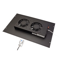 CONTEG Ventilační jednotka, 2x ventilátor, 230V, s termostatem, do rámu, černá