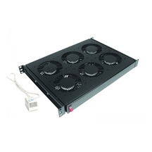 CONTEG Ventilační jednotka, 4x ventilátor, 230V, s termostatem,19", černá