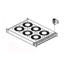 CONTEG Ventilační jednotka, 4x ventilátor, 230V, s termostatem,19", černá