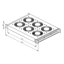 CONTEG Ventilační jednotka, 4x ventilátor, 230V, s termostatem,19", černá