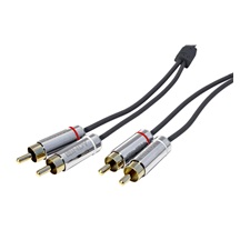 CROMO Kabel 2x cinch(M) - 2x cinch(M), audio, zlacené konektory, 1m