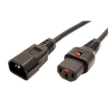 EFB Kabel síťový prodlužovací IEC320 C14 - IEC320 C13, 3 x 1mm2, IEC Lock, 0,5m, černý