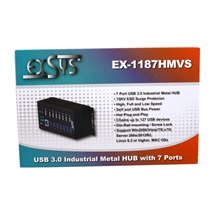 ExSys USB 5Gbps Hub, 7x USB3.0 A(F), kovový, na DIN lištu  (EX-1187HMVS)