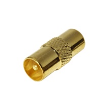 goobay Kabel anténní TV, 135dB, 4x stíněný, zlacený, IEC169-2, M-F, 10m, + redukce M-M, černý