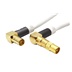 goobay Kabel anténní TV, 135dB, 4x stíněný, IEC169-2, M-F (lomené, zlacené), 2m, + redukce M-M, bílý