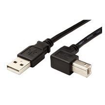 goobay USB 2.0 kabel A-B, 1m, černý, lomený konektor B