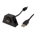 goobay USB 2.0 kabel prodlužovací A-A, M-F, 0,6m s držákem, černý