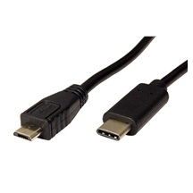 goobay USB 2.0 kabel microUSB B(M) - USB C(M), 0,6m, černý