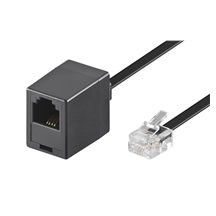 goobay Kabel telefonní prodlužovací RJ11, 6/4, černý, 3m