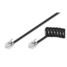 goobay Kabel telefonní RJ9, 4/4, černý, 2m, kroucený
