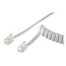 goobay Kabel telefonní RJ9, 4/4, bílý, 2m, kroucený