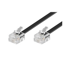 goobay Kabel telefonní s konektory RJ11, 6/4, černý, 15m