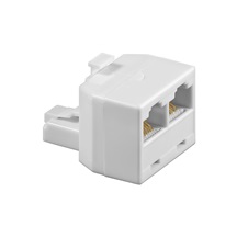 goobay Rozdvojka RJ45 (2xF,1xM), kat. 3 (telefonní), bílá