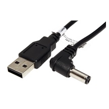 goobay Kabel napájecí USB -> souosý napájecí konektor 5,5x2,1mm, lomený 90°, 1,5m