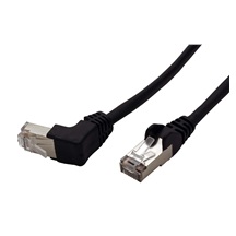 goobay FTP patchkabel kat. 5e, 1 lomený konektor (90°), 5m, černý
