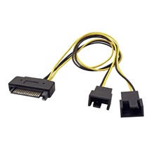 InLine Napájecí kabel pro 4 ventilátory SATA -> 2x 4pin 12V, 0,3m
