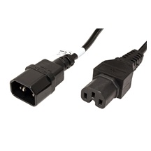 InLine Kabel síťový prodlužovací, IEC320 C14 - C15, 5m, černý